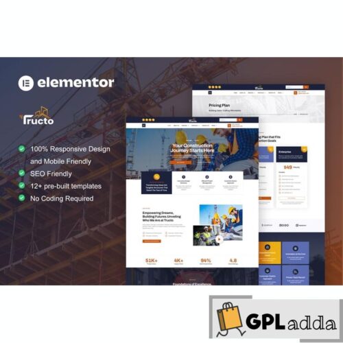 Tructo - Construction Service & Building Elementor Pro Template Kit