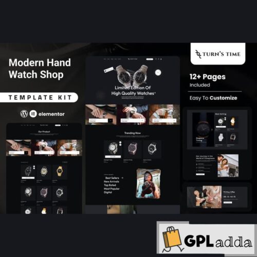 Turnstime - Modern Hand Watch Shop eCommerce Elementor Pro Template Kit