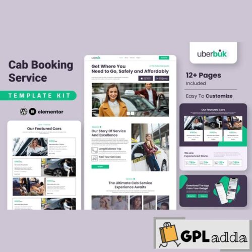 Uberbuk - Taxi Company & Online Cab Service Elementor Template Kit