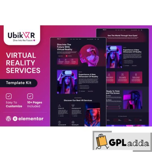 UbikVR - Virtual Reality Services Elementor Template Kit