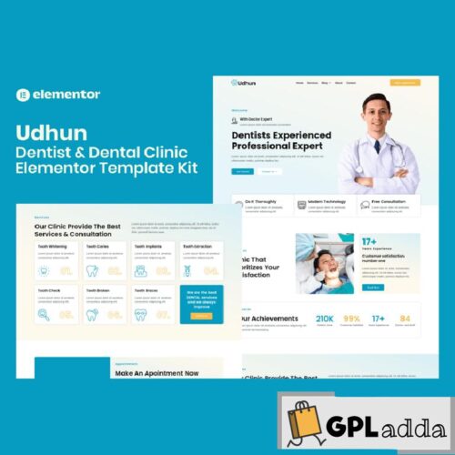 Udhun - Dentist & Dental Clinic Elementor Pro Template Kit