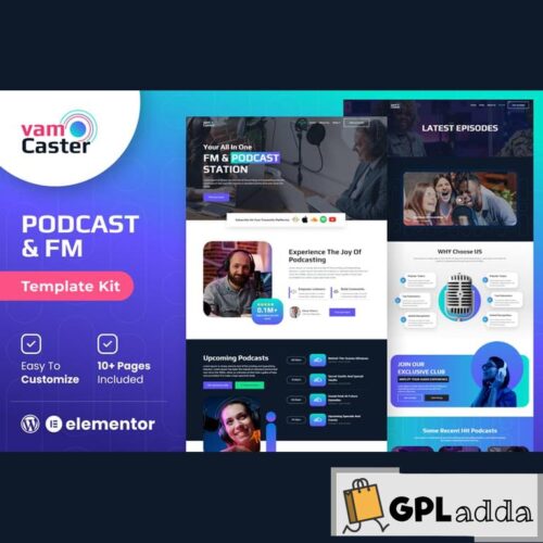 Vamcaster - Podcast & Video Streaming Elementor Template Kit