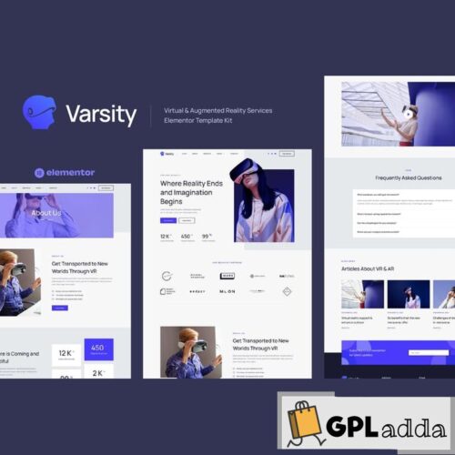 Varsity - Virtual & Augmented Reality Services Elementor Template Kit