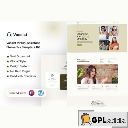 Vassist - Virtual Assistant Elementor Pro Template Kit