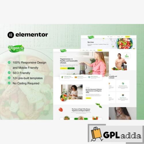 Veganza - Organic Food & Vegetarian Elementor Template Kit