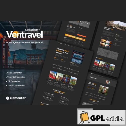 Ventravel - Traveling Agency Elementor Template Kit