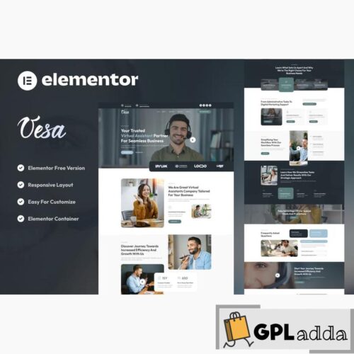 Vesa - Virtual Assistant Business Elementor Template Kit