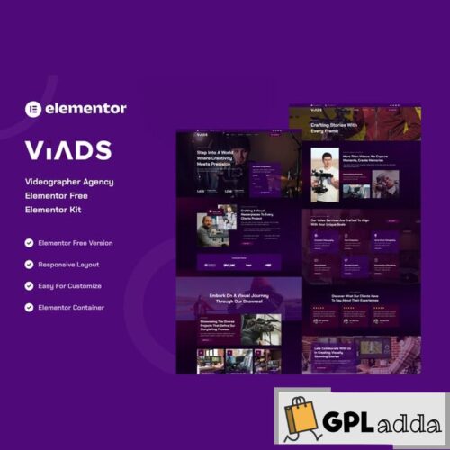 Viads - Videographer Agency Elementor Template Kit