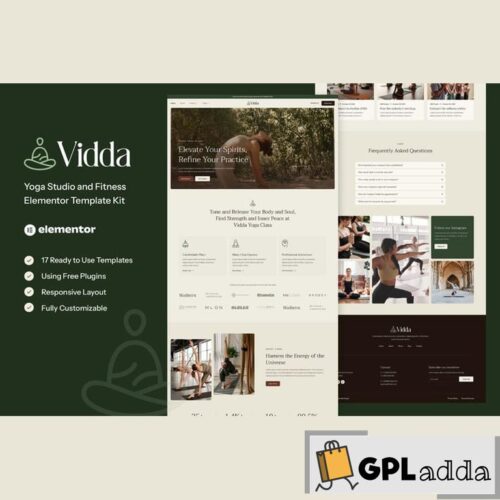 Vidda - Yoga Studio & Fitness Elementor Template Kit