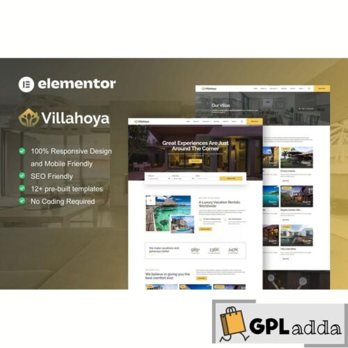 Villahoya - Villa Vacation Rental Elementor Template Kit