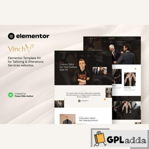 Vinch - Professional Tailoring & Alterations Services Elementor Template Kit