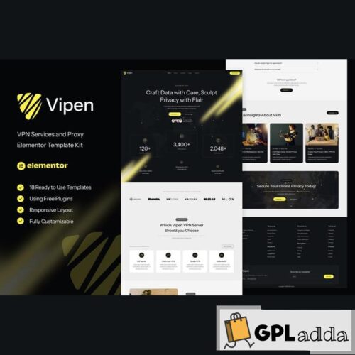 Vipen - VPN Services & Proxy Elementor Template Kit