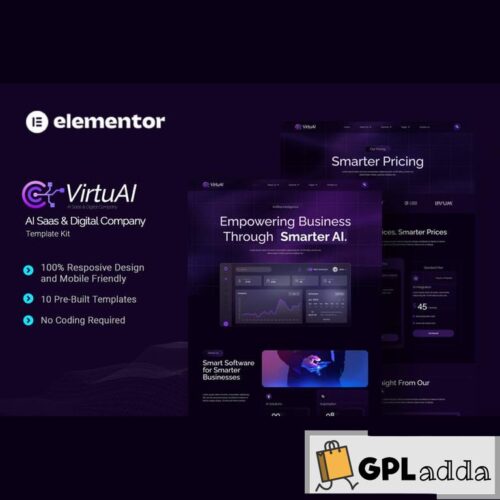 VirtuAI - AI Saas & Digital Company Elementor Template Kit