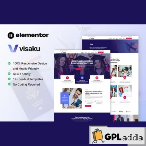 Visaku - Immigration & Visa Consulting Elementor Pro Template Kit