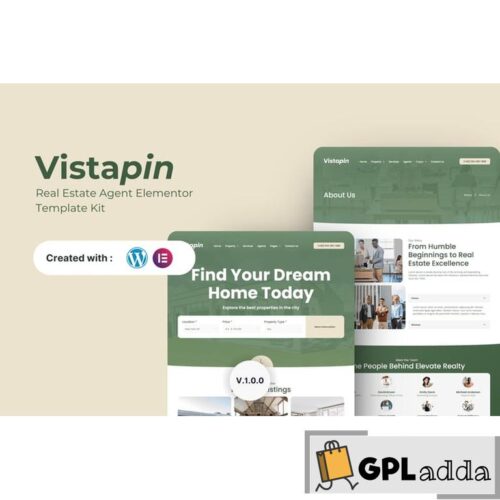 Vistapin - Real Estate Agent Elementor Template Kit