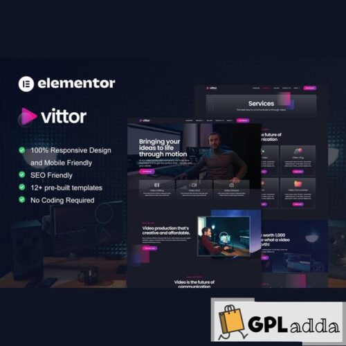 Vittor - Video Production Service Elementor Pro Template Kit