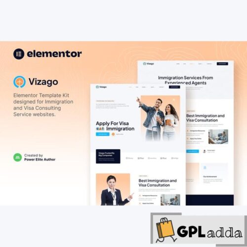 Vizago - Immigration & Visa Consulting Service Elementor Template Kit