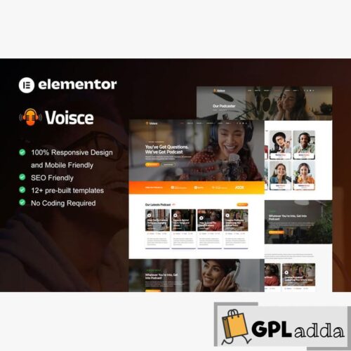 Voisce - Podcaster & Music Streaming Elementor Pro Template Kit