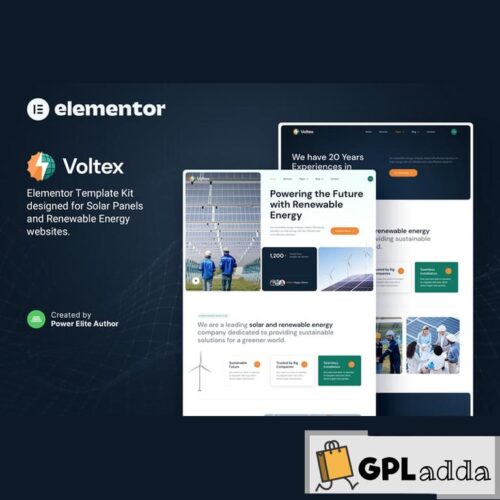 Voltex - Solar Panels & Renewable Energy Company Elementor Template Kit