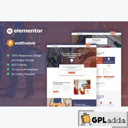 WattWave - Electrical Installation & Maintenance Service Elementor Pro Template Kit