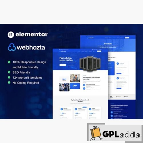 WebHozta - Hosting Service Elementor Template Kit