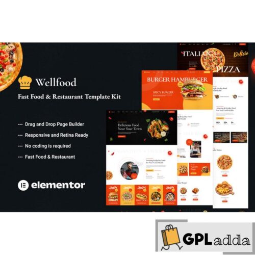 Wellfood - Fast Food & Restaurant Elementor Pro Template Kit