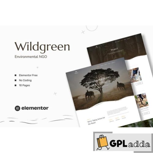 Wildgreen - Environmental NGO Elementor Template Kit