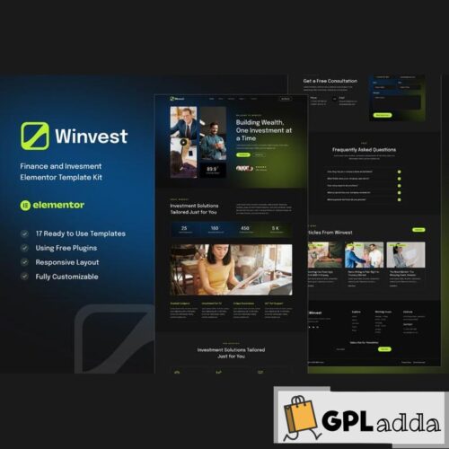 Winvest - Finance & Investment Elementor Template Kit