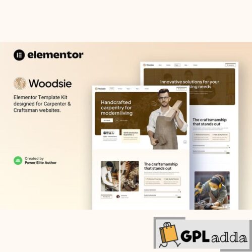 Woodsie - Carpenter & Craftsman Elementor Template Kit