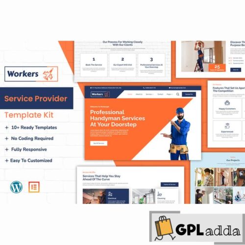 WorkersJet - Handyman & Repair Service Elementor Template Kit