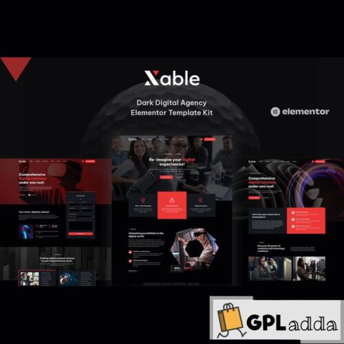 Xable - Dark Digital Agency Elementor Pro Template Kit