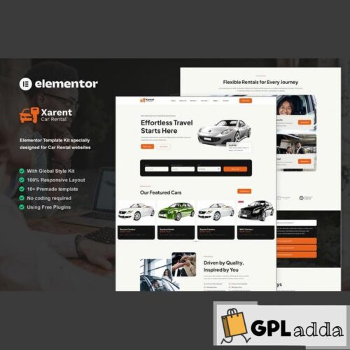 Xarent - Car Rental Elementor Template Kit