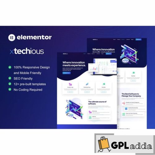 Xtechious - Saas & Digital Tech Company Elementor Template Kit