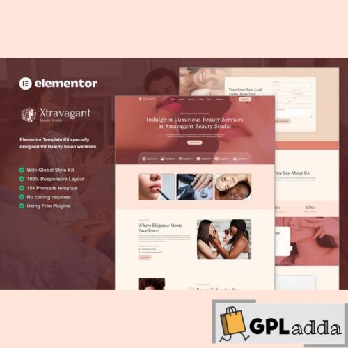 Xtravagant - Beauty Salon Elementor Template Kit