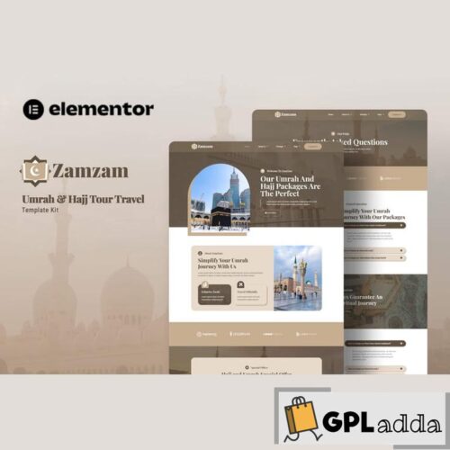 Zamzam - Umrah & Hajj Tour Travel Elementor Template Kit