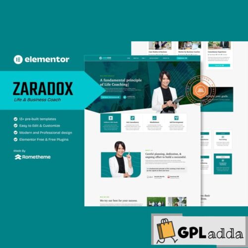 Zaradox - Life & Business Coach Elementor Template Kit