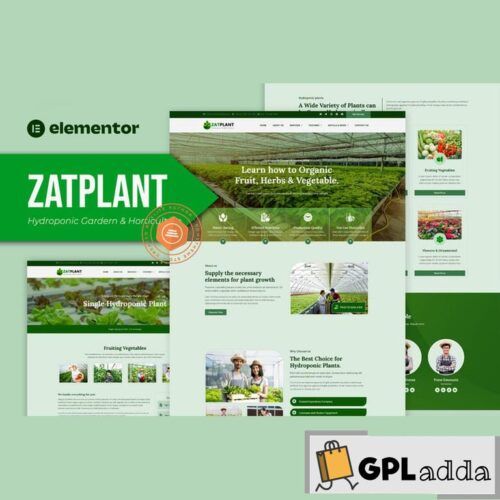 Zatplant - Hydroponic Garden and Horticulture Elementor Template Kit