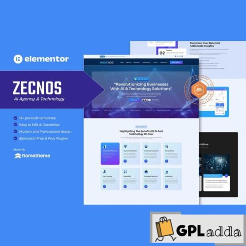 Zecnos - AI Agency & Technology Elementor Template Kit