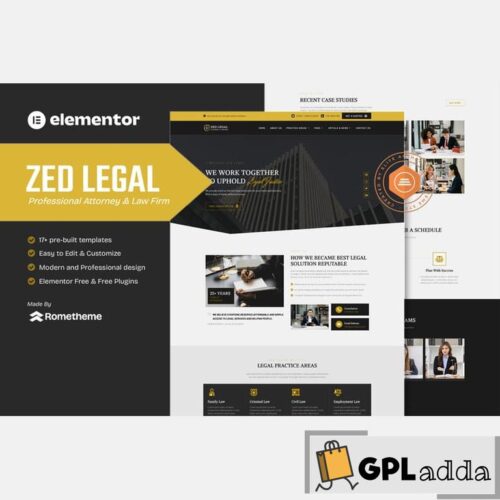 Zed Legal - Professional Attorney & Law Firm Elementor Template Kit