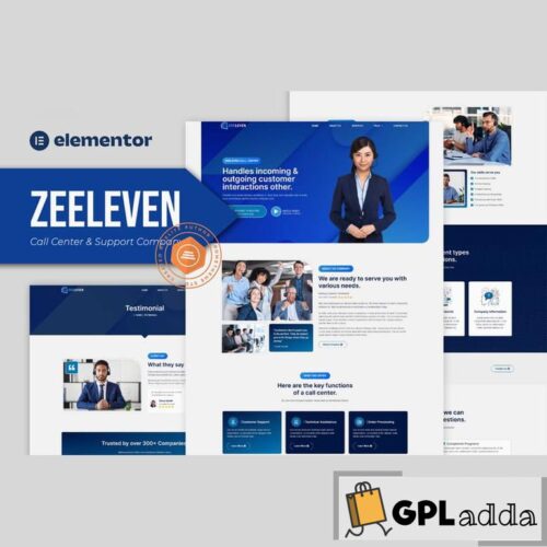 Zeeleven - Call Center & Support Company Elementor Template Kit