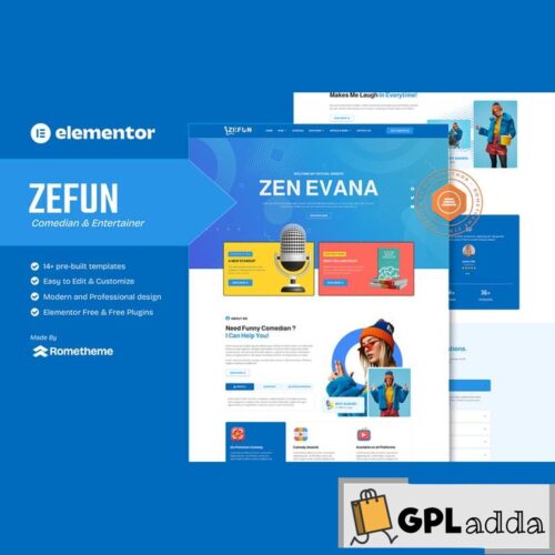 Zefun - Comedian & Entertainer Elementor Template Kit