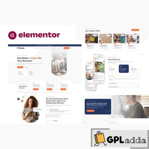 Zeleb - Social Media Marketing & Digital Advertising Elementor Template Kit