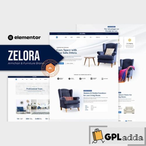 Zelora - Armchair & Furniture Brand Elementor Template Kit