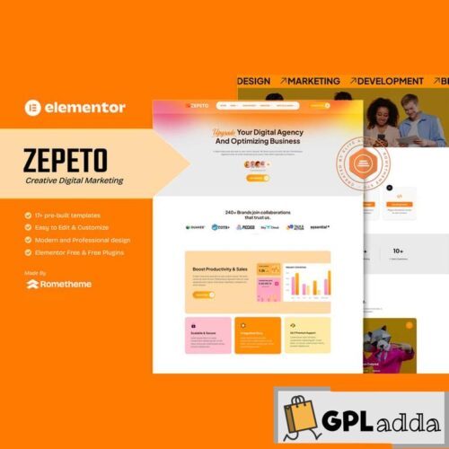 Zepeto - Creative Digital Marketing Elementor Template Kit