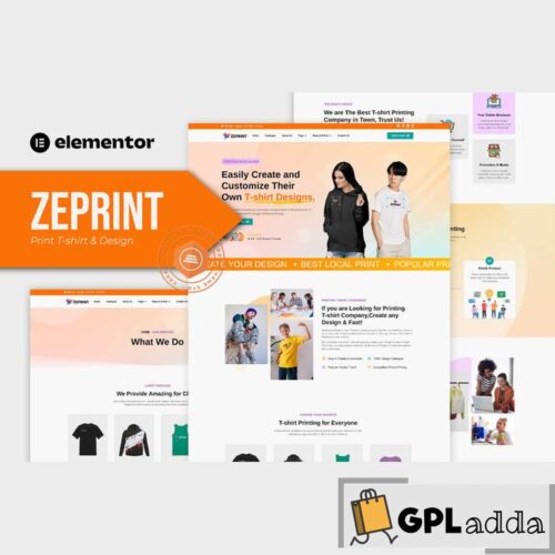 Zeprint - Print T-shirt & Design Elementor Pro Template Kit