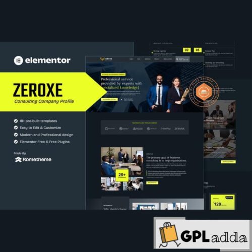 Zeroxe - Consulting Company Profile Elementor Template Kit