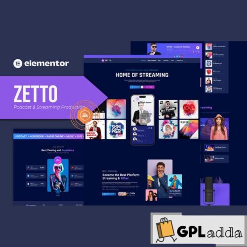 Zetto - Podcast & Streaming Production Elementor Template Kit