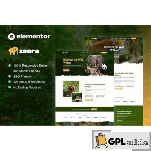 Zoora - Safari & Zoo Elementor Pro Template Kit