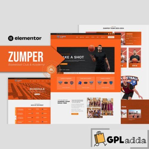 Zumper - Basketball Club & Academy Elementor Template Kit