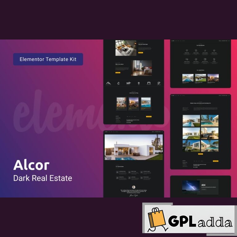 Alcor - Dark Real Estate Elementor Template Kit